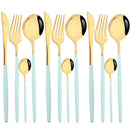 Ljojo 12-Piece Gold Flatware Set Stainless Steel Cutlery Dinnerware