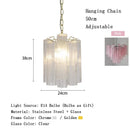 LED Pink Clear Glass Chandelier Stylish Designer Texture for Staircase Decor by Ljojo