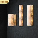 Ljojo LED Copper Marble Wall Lamp for Villa Living Room Corridor Lighting