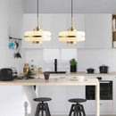 Ljojo Milky Glass Pendant Light Ceiling Lamps for Kitchen Dining Living Room