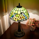 Green Birds Style Stained Glass Table Lamp for Bedroom & Living Room by Ljojo