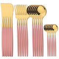 Ljojo 24Pcs Stainless Steel Cutlery Set Dinnerware Flatware Knife Fork Spoon