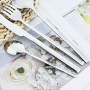 Ljojo 24-Piece Silver Stainless Steel Cutlery Set, Western Kitchen Flatware
