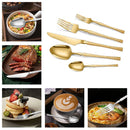 Ljojo 30-Piece Stainless Steel Tableware Set with Golden Waist Design