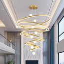 Modern Gold Ring LED Pendant Light Chandeliers for Living Bedroom Dining Room by Ljojo