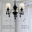 American Retro Candle Chandelier Nordic Ceramic Led Pendant Lights Living Room Fabric Lighting by Ljojo