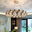Ljojo Mid Century Square Crystal Chandelier LED Pendant Lamp for Home Décoration