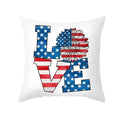 Ljojo LOVE USA Patriotic Letters Decorative Cushion Cover - Cartoon Style Home Decor Pillowcase
