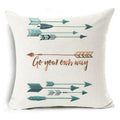 Ljojo Letter Print Pillow Case 45x45 cm Linen Cushion Cover for Home Decor