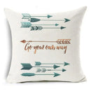 Ljojo Letter Print Pillow Case 45x45 cm Linen Cushion Cover for Home Decor