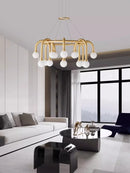 G9 Italian Copper Glass Bubble Chandelier by Ljojo - Luxury Hanging Lamp for Living Room