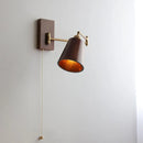 Ljojo LED Walnut Ash Wood Wall Sconce with Pull Chain Switch
