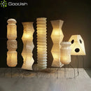 Ljojo Japanese Minimalist LED Floor Lamp: Elegant Cloth Textile Chandelier for Home Decoration.