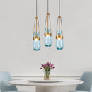 Ljojo Water Droplet Chandelier Glass Hanging Light Suspension for Kitchen