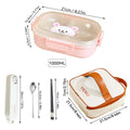 Ljojo 3-Compartment Portable Plastic Lunch Box for Kids - Microwave Safe