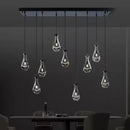 Ljojo Luxury Crystal Raindrop Pendant Light Kitchen Island Brushed Nickel Lighting