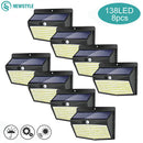 Ljojo 138 LED Solar Outdoor Wall Lamp with Motion Sensor & 3 Modes