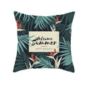 Flamingo Flower Rainforest Cushion Cover with Tropical Plant Animal Pattern by Ljojo