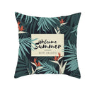 Flamingo Flower Rainforest Cushion Cover with Tropical Plant Animal Pattern by Ljojo
