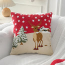 Embroidery Christmas Throw Pillowcase Elk Red Decoration Square Pillowcases by Ljojo