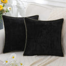Ljojo Luxury Chenille Pillow Cover with Velvet Stitched Edge