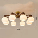 Nordic Glass LED Chandelier Modern Wooden Pendant Lamp Home Decor by Ljojo