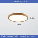 Circular Wood Grain LED Ceiling Light 3-color Kitchen Bathroom Bedroom Ultra-thin Ceiling Lamp by Ljojo