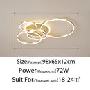 Ljojo Modern LED Ceiling Chandelier Lighting White Black Gold Indoor Pendant Lamp Study Room