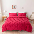 Ljojo 3D Flower Duvet Cover Set, Reversible Quilt Covers + Pillowcase, Solid Color, Home Bedding Essentials