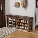 Ljojo™ Adjustable Height Shoe Bench with Leather Cushion