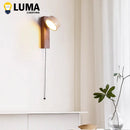 LED Wall Lamp Wooden Stone Lighting Fixture Wabi Sabi Style Bedroom Beside Light Ljojo