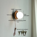 Ljojo LED Glass Wall Lights: Nordic White Bedside Sconce with Switch