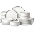 Ljojo 18/36-Piece Ceramic Dinnerware Set for 6/12, Plates, Bowls, Tableware