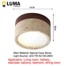 Wabi Sabi Yellow Travertine LED Ceiling Light for Home Decor by Ljojo