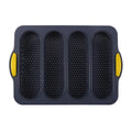Ljojo 4-Grid Silicone French Bread Baking Mold - Nonstick Baguette Tray