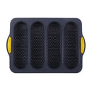 Ljojo 4-Grid Silicone French Bread Baking Mold - Nonstick Baguette Tray