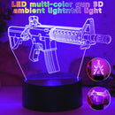 Gun 3D Night Light - Creative Desktop & Bedroom Decoration LED Mini Gift - Ljojo