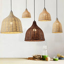 Ljojo™ Rattan Wicker Chandelier Pendant Light Handwoven Hanging Lamp E27 Bulb
