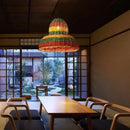 Ljojo Japanese Handmade Rattan Chandelier: Retro Pendant Light LED Suspension Lamp Home Decor
