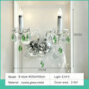 French Green Crystal Chandeliers Luxury Glass Pendant Lights by Ljojo for Living & Dining Rooms