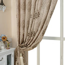Ljojo Light Brown Floral Jacquard Curtain, European Style for Living Room, Home Balcony.