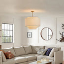 Ljojo Minimalist Japanese Style Fabric Pendant Light for Bedroom and Living Room