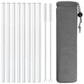 Glass Straws Set for Smoothies & Cocktails - Ljojo Eco-Friendly Reusable Straws