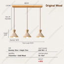 Modern Travertine Wood Pendant Light LED Hanging Chandelier for Dining Room Kitchen Island Bedroom by Ljojo