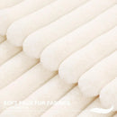 Ljojo Luxury Faux Fur Striped Pillow Covers White