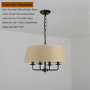 Ljojo Modern Ceiling Chandelier Stylish Fabric Lampshade LED Lights Living Room Bedroom Decor