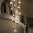 Ljojo Luxury Crystal LED Staircase Chandelier: Modern, Creative, Elegant, Large Hanging Lamp