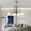 Ljojo Milky Glass Ball LED Chandelier for Kitchen Dining Living Bar Island