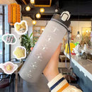 Ljojo 1L Sport Water Bottle with Straw - Portable Gym Fitness Hydration Jug