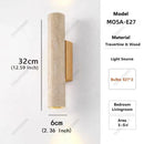 Ljojo Wabi Sabi Yellow Travertine Stone Wall Lamp Vintage Sconce for Bedroom and Living Room